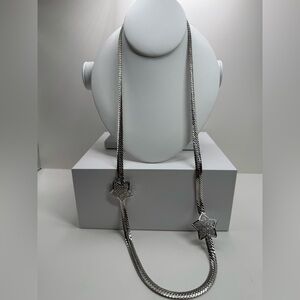 Butler long chunky silver-tone sparkly star necklace